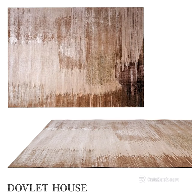 Modern Square Carpet With Earth Tones Abstract Textured Design For Living Room 3d model 