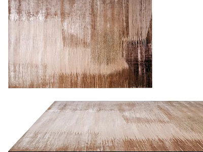 Modern Square Carpet With Earth Tones Abstract Textured Design For Living Room 3d model