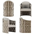Woven Design Leisure Chair with Wooden Frame and Padded Seat