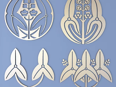Decorative Floral Leaf Carving Designs With Intricate Patterns And Artistic Details 3d model