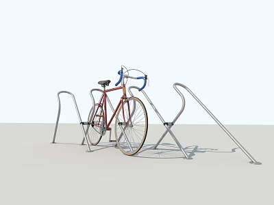 Sturdy Commercial Bicycle Parking Rack Metal Structure For Secure Outdoor Use 3d model