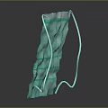 Green Three Layer Face Mask With Ear Loops Featuring Reflection On Black Background