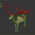 Majestic Brown And White Deer With Large Antlers Standing On Dark Background