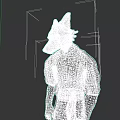 Game Movie Character 3D Model With Wolf Like Head Pointed Ears And Shirt