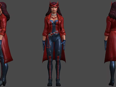 Modern game character Marvel cartoon Scarlet Witch 3d model