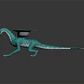 Fantasy Teal Dragon 3D Model With White Wings And Detailed Scales