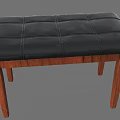 Modern Single Chair Design With Black Leather Tufted Cushion And Wooden Legs