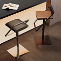 Modern Bar Stools With Leather Seats And Metal Frames In Kitchen Bar Area