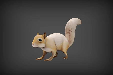 squirrel yellow squirrel hazelnut 3d model