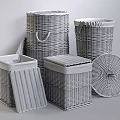 Woven Storage Baskets in Brown Gray White with Square Round Shapes and Lids for Organizing