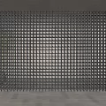 Modern Geometric Metal Grid Room Divider With Light Filtering And Green Plant In Interior