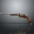 Vintage Revolver With Wooden Grip And Intricate Metal Design Classic Weapon