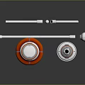 Practical Household Tool With Silver And Orange Metal Components Connected Structure