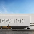Modern Viewmax Storefront Featuring White Facade Glass Entrance and People Standing