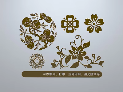Artistic Floral Sculpture Carving Designs With Intricate Vine Patterns And Laser Engraving 3d model