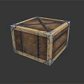 Vintage Wooden Crate Design With Brass Hardware And Leather Cross Straps