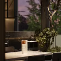 Modern Bar Interior Design With Decorative Tree Shelves Bottles Tables And Lighting