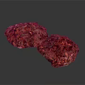Natural Red Crystalline Mineral Specimens With Irregular Shapes On White Background