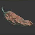 Dried Red Chili Pepper With Vibrant Red Color And Wrinkled Texture On Dark Background