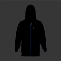 Gray Zip Up Hoodie With Modern Design And Long Sleeve Casual Style