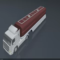 Functional Oil Tanker Truck With White Cab Brown Tank Top Railings And Circular Hatches