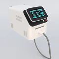 White Medical Device With Black Display Green Screen Digital Interface And Cable 3d model