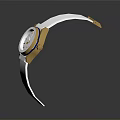 Elegant Watch With White Dial Gold Case And White Strap For Daily Wear