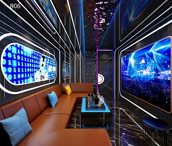 KTV private room KTV single room light luxury KTV 3d model