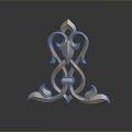 Golden Decorative Metal Ornament With Intricate Swirling Patterns And Ornate Details