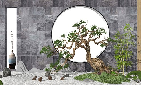 New Chinese style landscape sketch landscape sketch withered stone 3d model