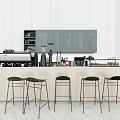 Modern bar counter reception desk operation desk coffee machine equipment 3d model