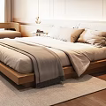 Elegant Modern Hotel Room Interior With Comfortable Bed Large Window Wooden Floor And Armchair