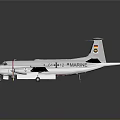 Aerospace Themed Silver Aircraft Model With German Navy Tail Insignia And Propellers