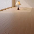 Bright Room Interior With Light Wooden Flooring Tall Lamp And Window Shadow