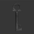 Vintage Metal Key With Classic Shape And Metallic Texture On Dark Background