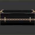 Stylish Black Quilted Handbag With Gold Chain Strap And Clasp Design