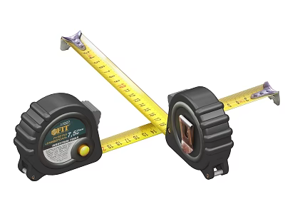 Reliable Hardware Tools Retractable Tape Measure with Yellow Measuring Tape for Home Use 3d model