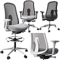 Ergonomic Mesh Office Chair With Adjustable Armrests Swivel Base And Rolling Casters