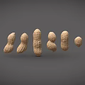 Fresh Whole Peanuts With Various Sizes And Shapes Arranged On Gray Background