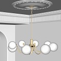 French Chandelier Multi-head Chandelier Glass Chandelier Metal Chandelier Cream Wind Chandelier Decorative Chandelier 3d model