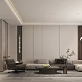 Modern Light Luxury Living And Dining Room Interior Design With Cozy Neutral Tone Furnishings