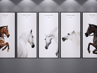 Modern Animal Painting Decorative Hanging Painting Art Painting Horse Decorative Hanging Painting 3d model