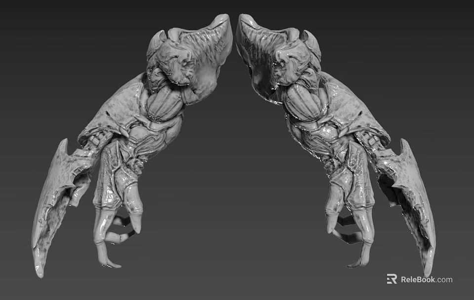 Detailed 3D Character And Creature Sculpture With Symmetric Wings And Intricate Textures 3d model 