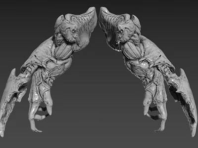 Detailed 3D Character And Creature Sculpture With Symmetric Wings And Intricate Textures 3d model