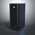 Modern Black Electronic Server Rack Cabinet With Glass Door For Data Center Use 3d model