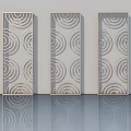 Modern Panel Doors With Circular Patterns And Metal Frames For Interior Design 3d model