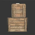 Vintage Wooden Crates Stacked Together On White Background With Rustic Wood Texture
