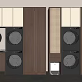 Modern Laundry Room Design With Wooden White Cabinets Washing Machines And Dryers