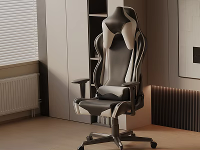 Modern Ergonomic Massage Chair With Supportive Backrest And Rolling Wheels For Home Office Use 3d model