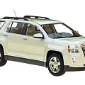 Stylish White SUV with Roof Rack Silver Wheels Front Grille and Tinted Windows